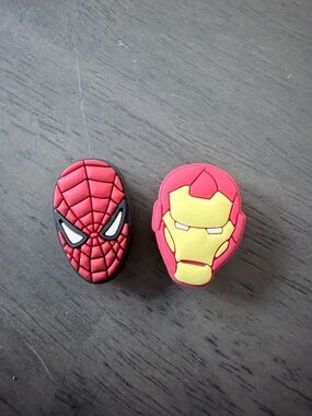 CROCS Spider-Man and Iron Man Red and Yellow Shoe Charms